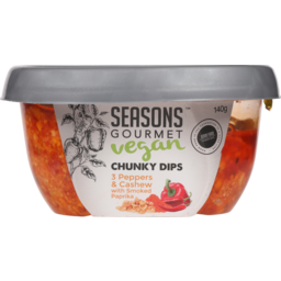 Photo of Seasons Gourmet Vegan Chunky Dips 3 Peppers & Cashew With Smoked Paprika 140g