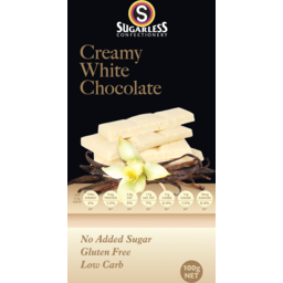 Photo of Sugarless Confectionery Creamy White Chocolate Block 100g