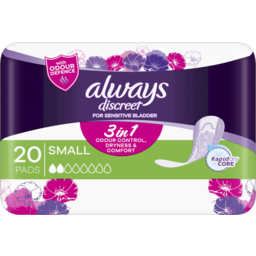 Photo of Always Discreet Small 20 Pads For Bladder Leaks And Adult Incontinence 