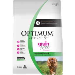 Photo of Optimum Grain Free Toy/Small Breed Dry Dog Food With Lamb & Vegetables 2.5kg Bag 2.5kg