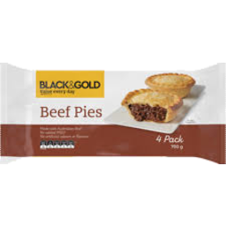 Photo of Black & Gold Beef Pie 4pk