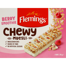 Photo of Flemings Chewy Muesli Bar Berry Smoothe 6 Pack