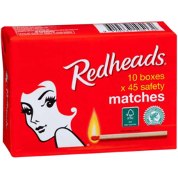 Photo of Redheads Safety Matches 10 Boxes X 45 Matches