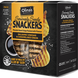 Photo of Olina's Bakehouse Seedy Snackers Balsamic Vinegar & Caramalised Onion 140g