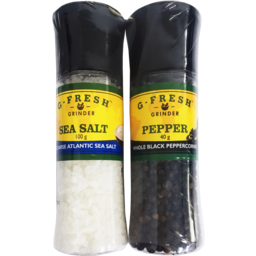 Photo of G Fresh Coarse Atlantic Sea Salt & Whole Black Peppercorns Grinder Pack 140g