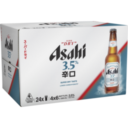 Photo of Asahi Super Dry 3.5% 4x6 X 330ml Bottles 6.0x330ml