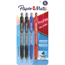 Photo of Paper Mate Profile Retractable 1.0mm Ballpoint Pen Business Assorted - Pack Of 4