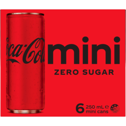 Photo of Coca Cola Zero Sugar Soft Drink Mini Cans 6x250ml