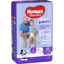 Photo of Huggies Ultra Dry Nappy Pants Boy Size 6 (15kg+) 48 Pack 