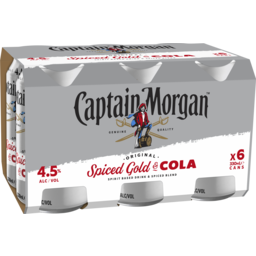 Photo of Captain Morgan Original Spiced Gold & Cola 4.5% 6 X 330ml 6.0x330ml