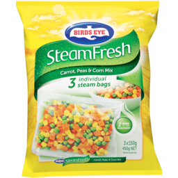 Photo of Birds Eye Steamfresh Carrot, Peas & Corn Mix 3 Steam Bags 450g