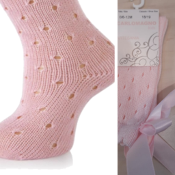 Photo of Socks, Carlomagno Kneehigh Pink Bow Size 0