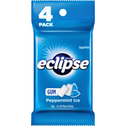 Photo of Wrigleys Eclipse Peppermint Flavour Sugarfree Gum 4 Pack 56g