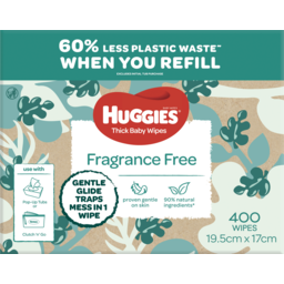 Photo of Huggies Thick Baby Wipes Fragrance Free 400 Pack