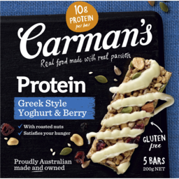 Photo of Carmans Protein Greek Style Yoghurt & Berry Bars 5 Pack