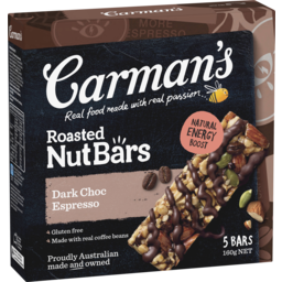 Photo of Carman's Roasted Nut Bar Dark Choc Espresso 5pk
