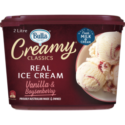 Photo of Bulla Creamy Classic Vanilla & Boysenberry Ice Cream