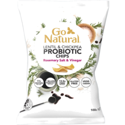 Photo of Go Natural Rosemary Salt & Vinegar Lentil & Chickpea Probiotic Chips 100g