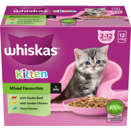 Photo of Whiskas Kitten 2-12 Months In Jelly Mixed Favourites Multi Pack 12x85g