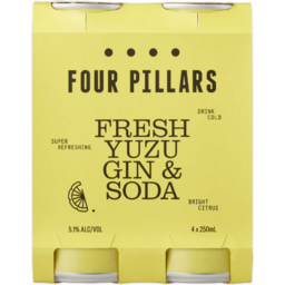 Photo of Four Pillars Fresh Yuzu Gin & Soda 4x250ml