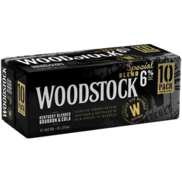 Photo of Woodstock Bourbon & Cola 6.0% 4 X 6 X 375ml Can 6.0x375ml