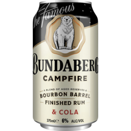 Photo of Bundaberg Campfire Bourbon Barrel Finished Rum & Cola 6% Can