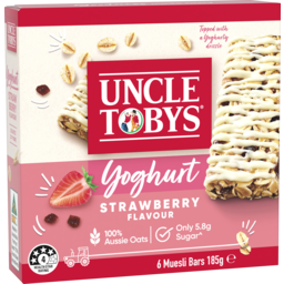 Photo of Uncle Tobys Yoghurt Topps Strawberry Flavour 6 Muesli Bars