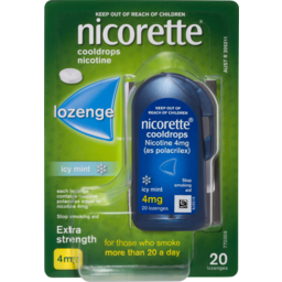 Photo of Nicorette Quit Smoking Extra Strength Cooldrops Nicotine Lozenge Icy Mint 20 Pack