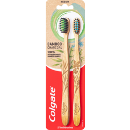 Photo of Colgate Bamboo Toothbrush Medium 2pk