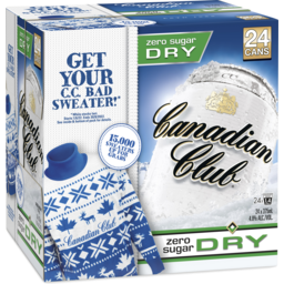 Photo of Canadian Club Zero Sugar Dry Can Cube 375ml 24 Pack