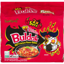 Photo of Samyang Buldak Hot Chicken Ramen Noodles 2x Spicy 5 Pack