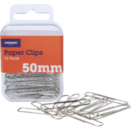 Photo of Stationery, J.Burrows Paper Clips 50 mm Silver 70-pack