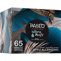 Photo of Paseo Ultra Soft Tissues Hypoallergenic 3ply Cube 65 Pack