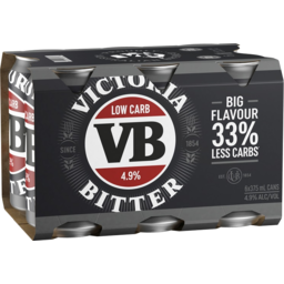 Photo of Victoria Bitter Low Carb Can 375ml 6pk