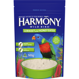 Photo of Harmony Lorikeet & Honey Eater Dry Wild Bird Seed Cereal Mix 500g Pouch 