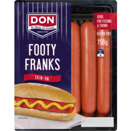 Photo of Don Skin On Footy Franks 750g
