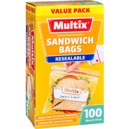 Photo of Multix Quick Zip Resealable Sandwich Bags 100 Value Pack