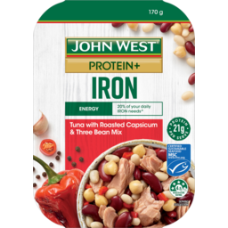 Photo of John West Protein+ Iron Tuna With Roasted Capsicum & Three Bean Mix