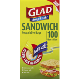 Photo of Glad Snap Lock Sandwich Resealable Bags 100 Pack