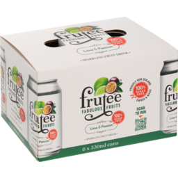 Photo of Frutee Fabulous Fruits Sparkling Fruit Drink Lime & Passion 6 Pack X