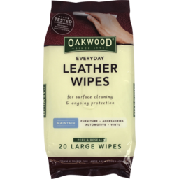 Photo of Oakwood Everyday Leather Wipes 170mm X 300mm 20pk