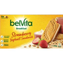 Photo of Belvita Breakfast Yoghurt Crunch Strawberry Yoghurt Biscuits 5 Pack 253g