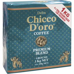 Photo of Delta Chicco D'oro Espresso Ground Coffee 1kg 4x250g