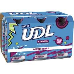 Photo of Udl Vodka Mixed Berry Sugar Free 4% 375ml 6 Pack