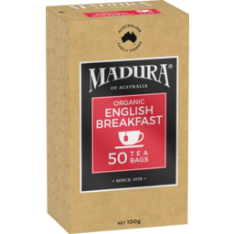 Photo of Madura Organic English Breakfast 50 Tea Bags 100g