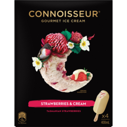 Photo of Connoisseur Strawberries & Cream Ice Cream 4 Pack 400ml