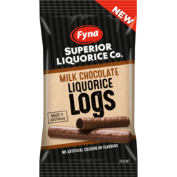 Photo of Fyna Milk Chocolate Licorice Logs 200g