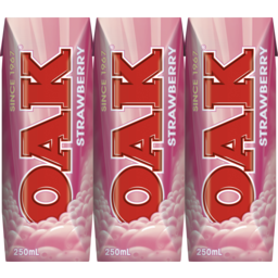 Photo of Oak Longlife Flavoured Milk Strawberry 3 X 250ml 3.0x250ml