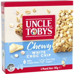 Photo of Uncle Tobys Chewy White Choc Chip Bars 6 Pack