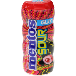 Photo of Mentos Sour Gum Strawberry Pocket Bottle 30g
